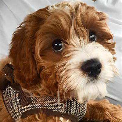 AJ, a fluffy brown dog